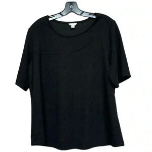 EST.1946 Women's Plus Size Black Short Sleeve Scoop Neck Blouse 14/16W Casual